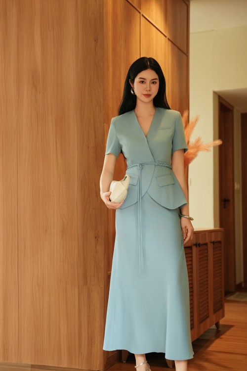 Sixdo Light Blue Woven Vest